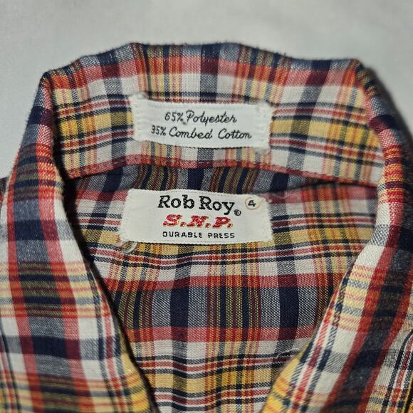 Vintage Rob Roy Boy's Size 4 Shirt Lot of 3 Polo Long Sleeve Button Up 1960s - Picture 3 of 16